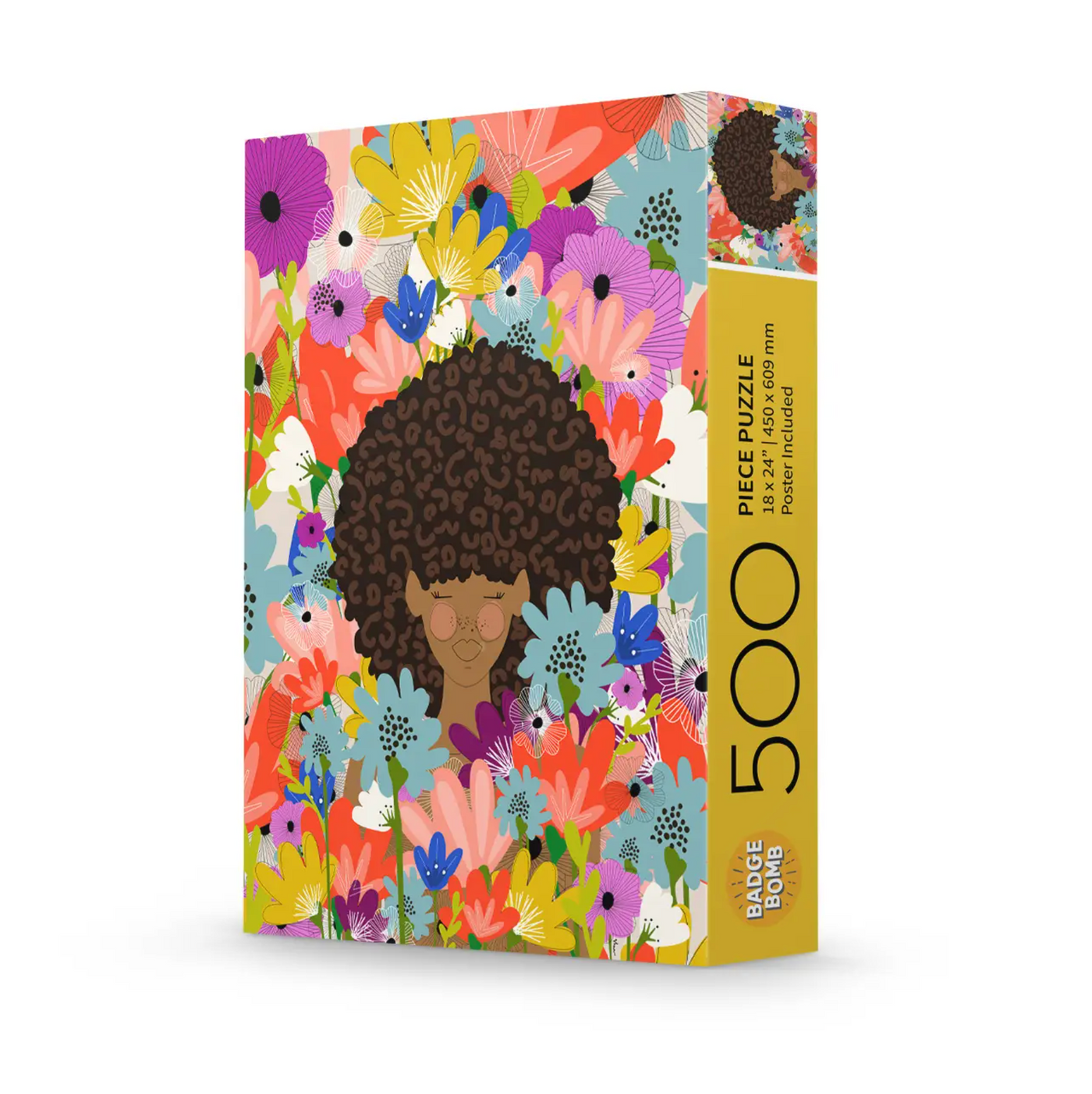 Color in Bloom Puzzle | 500 Piece Jigsaw Puzzle Badge Bomb Puzzledly.