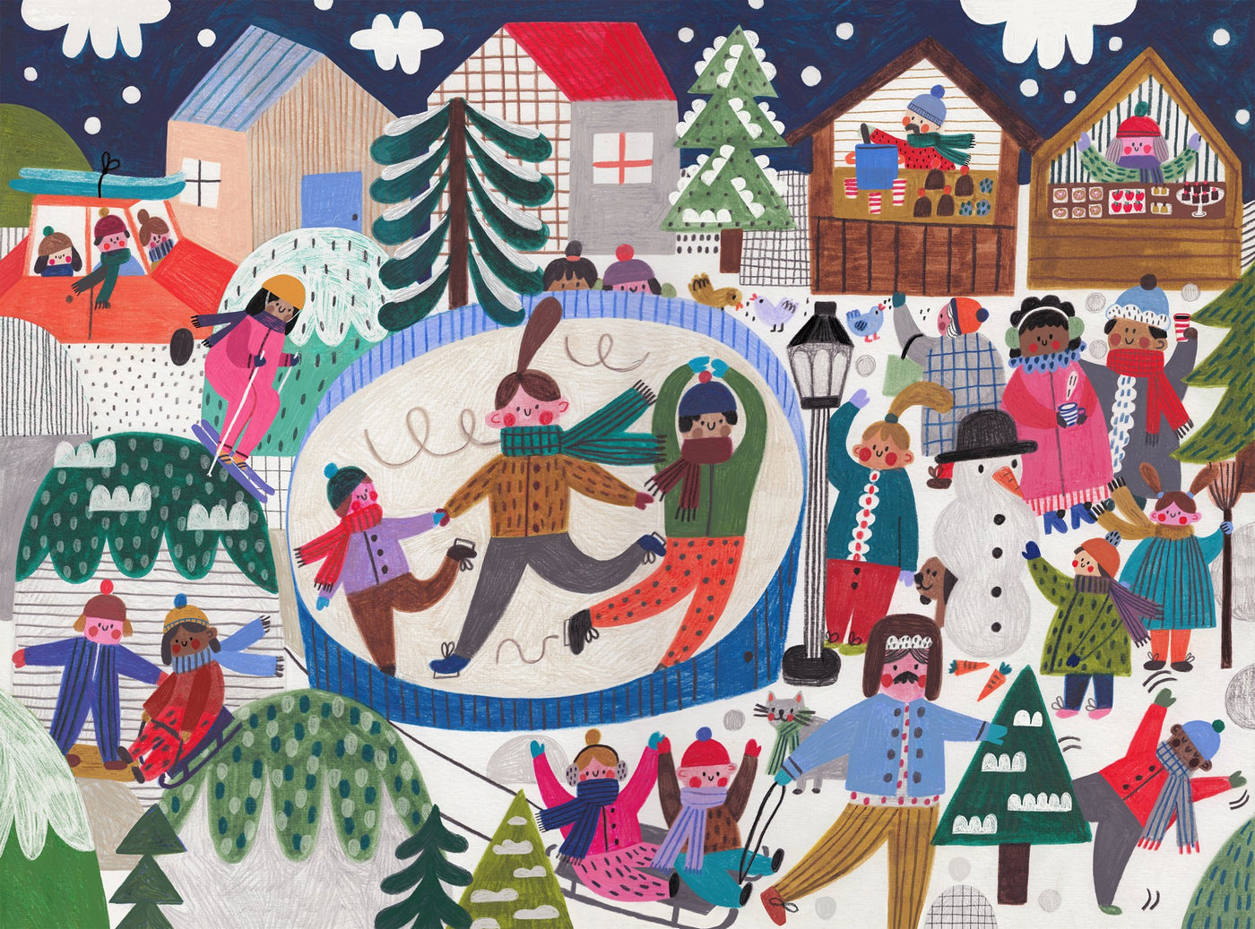 Snow Happy | 1,000 Piece Jigsaw Puzzle Puzzlefolk Puzzledly.