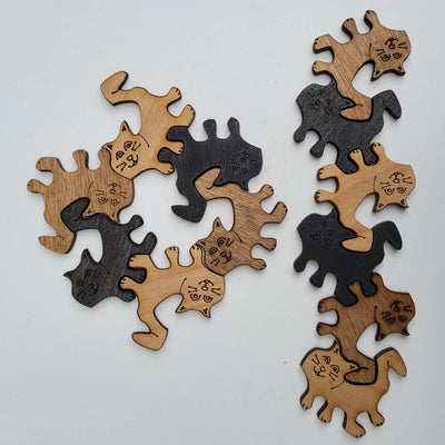 Connecting Cats | 12 Piece Wooden Tessellation Puzzle