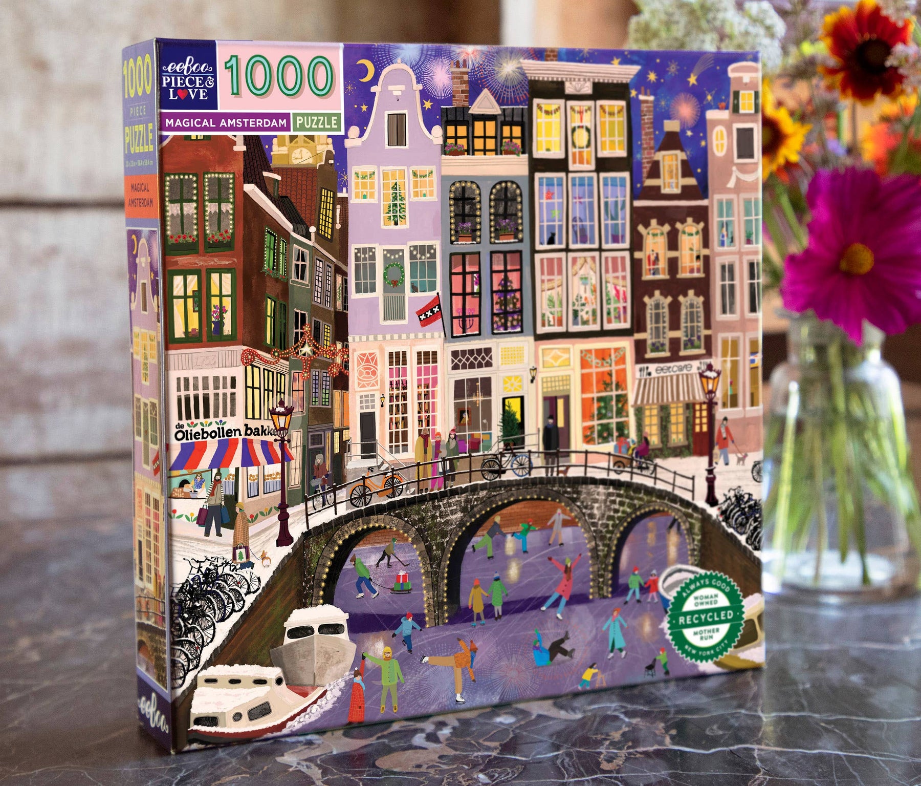 Eeboo: Magical Amsterdam (1000) vierkante puzzel Eeboo: Magical Amsterdam (1000) vierkante puzzel