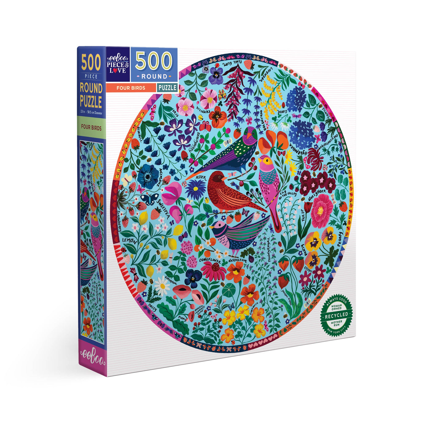 Four Birds | 500 Piece Round Puzzle