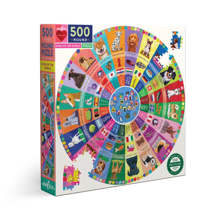 Dogs of the World | 500 Piece Round Jigsaw Puzzle