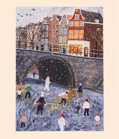 Ice Skating on the Canal by Rachel Victoria Hillis | 1,000 Piece Jigsaw Puzzle