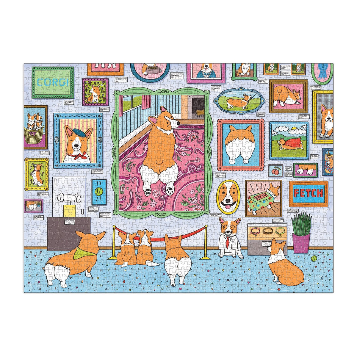 Galison Museum Of The Corgi – Puzzle 1000 Pezzi Con Corgi Al Museo (68,5 X 50,8 Cm) - 2