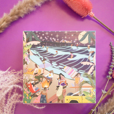 Full Moon Surf | 500 Piece Jigsaw Puzzle Surf Shack Puzzles Puzzledly.