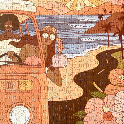 Sunset Groove | 500 Piece Jigsaw Puzzle Surf Shack Puzzles Puzzledly.